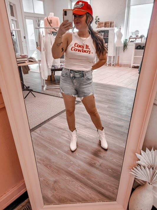 *NEW* Hudson High Rise Crossover Denim Shorts