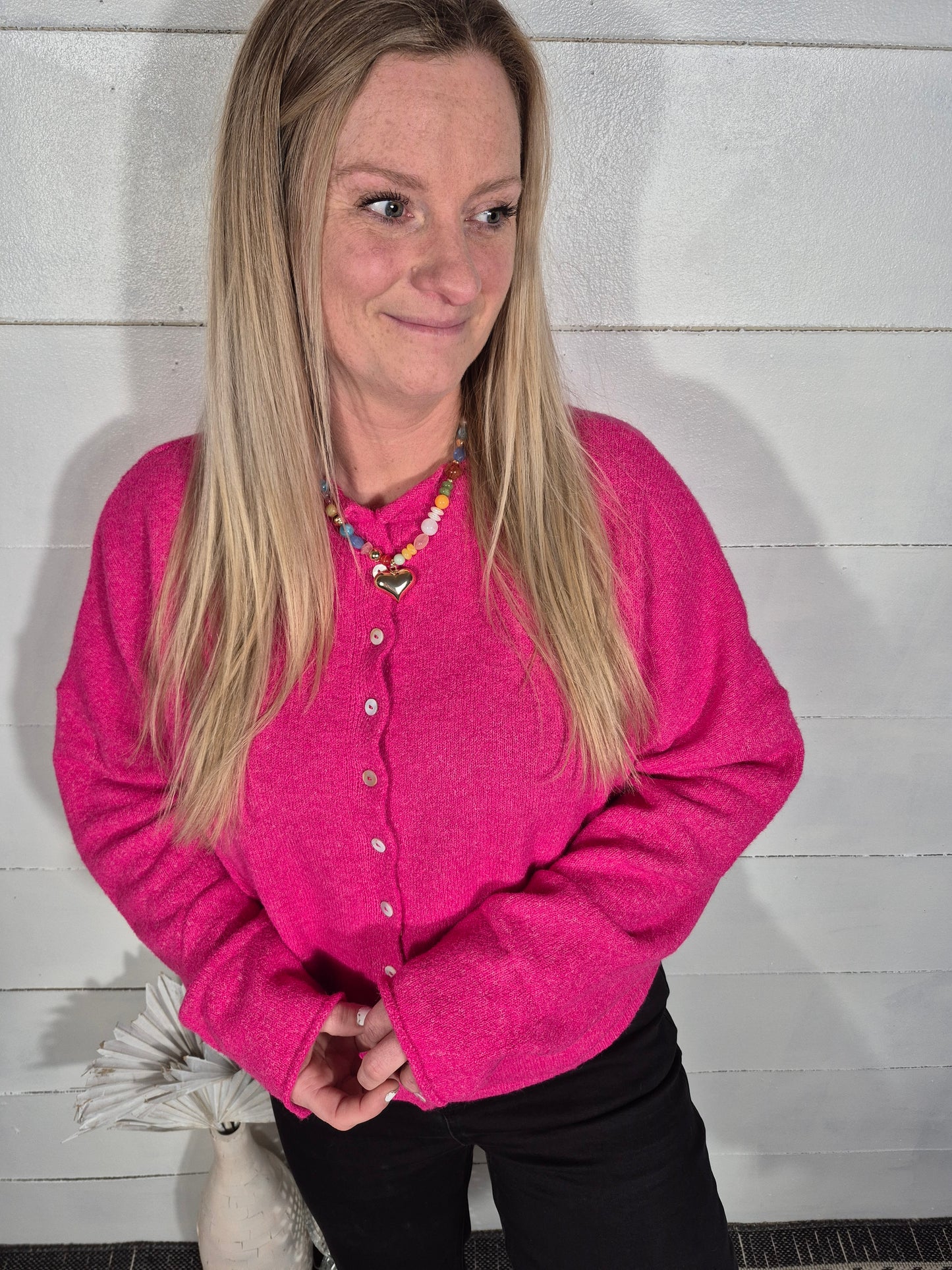 *NEW* Lainey Cardigan - Hot Pink