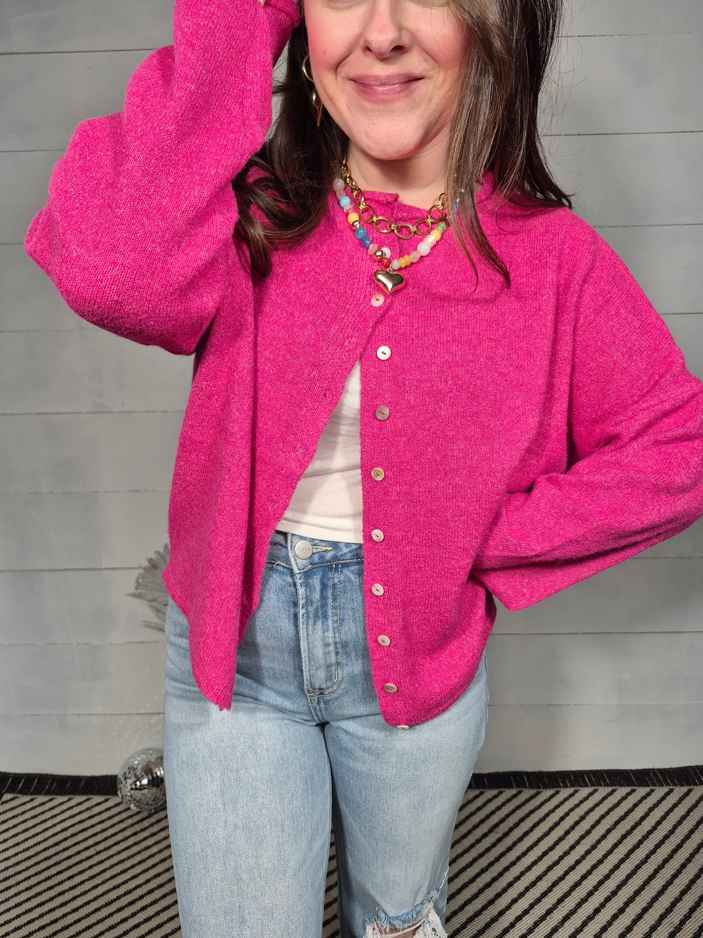 *NEW* Lainey Cardigan - Hot Pink