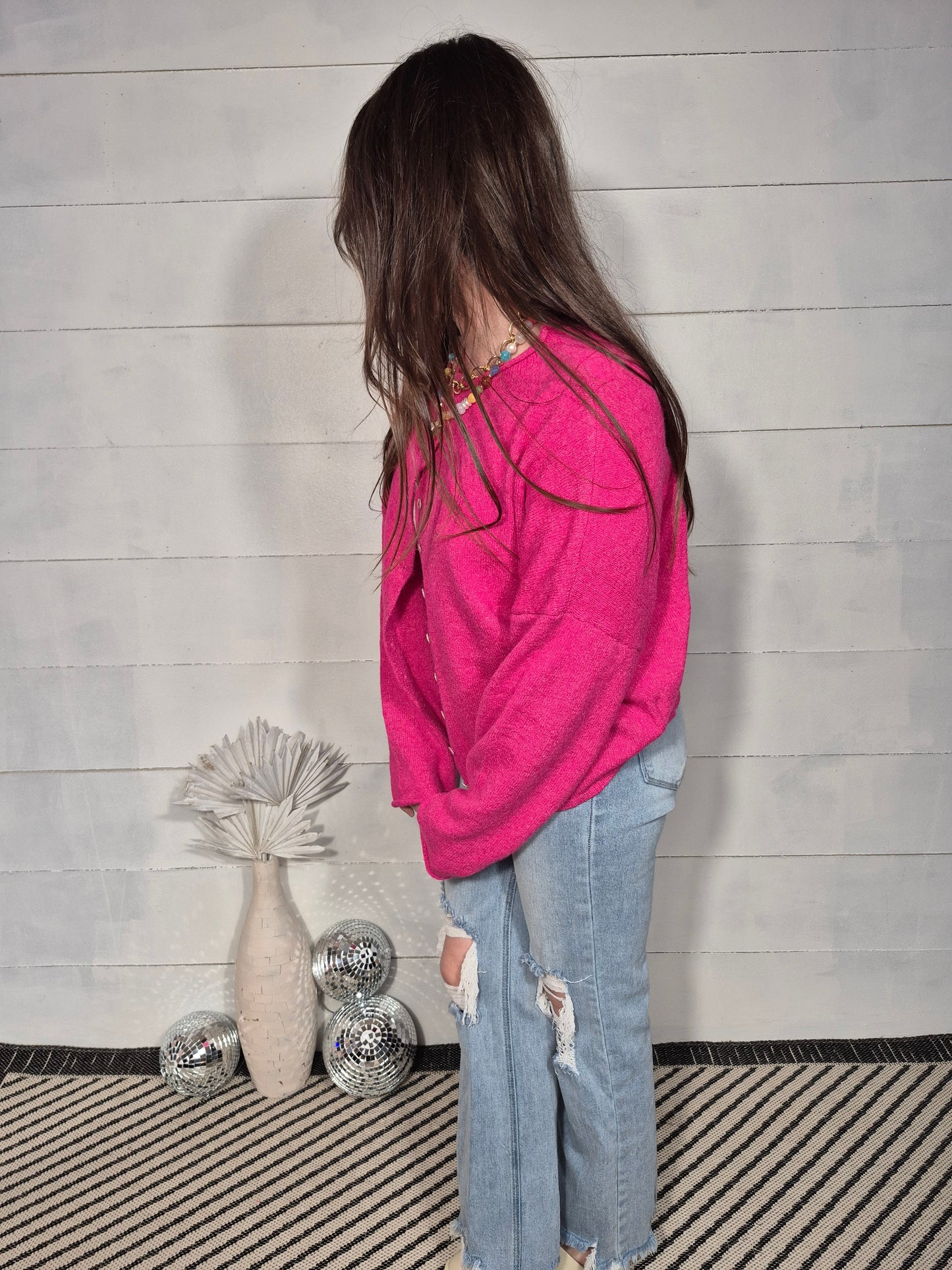 *NEW* Lainey Cardigan - Hot Pink