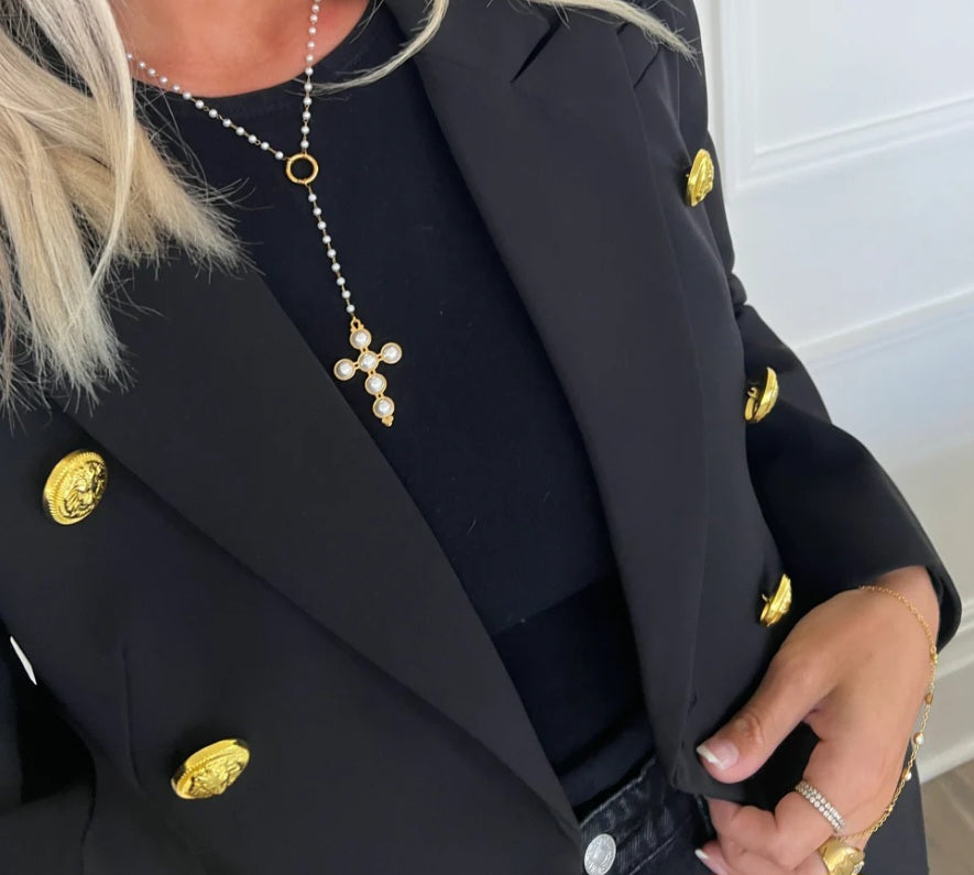 *NEW* Pearl Cross Necklace