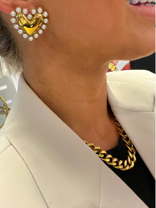 *NEW* Pearl Heart Earrings