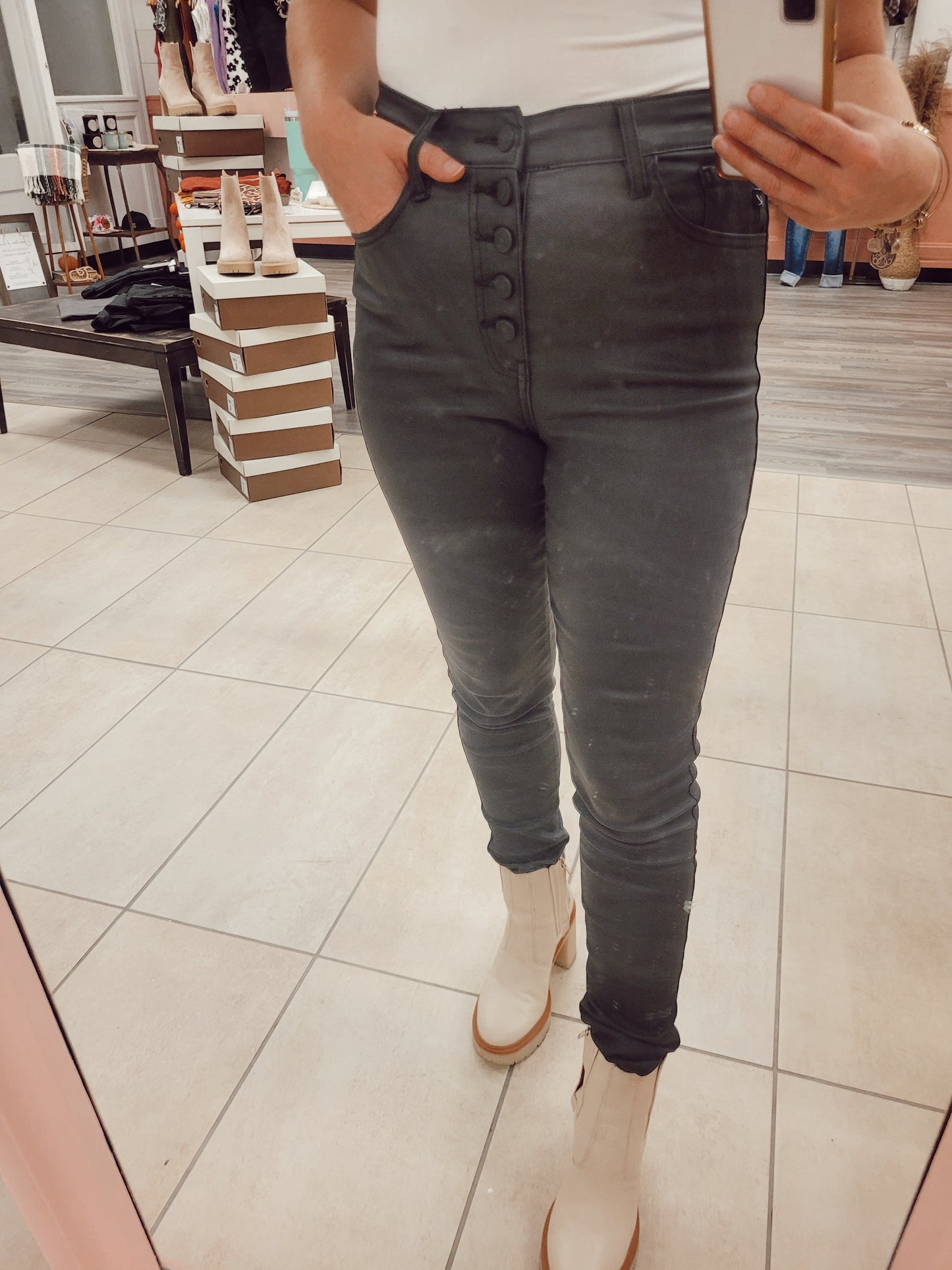 *NEW* London High Rise Coated Skinny Jean