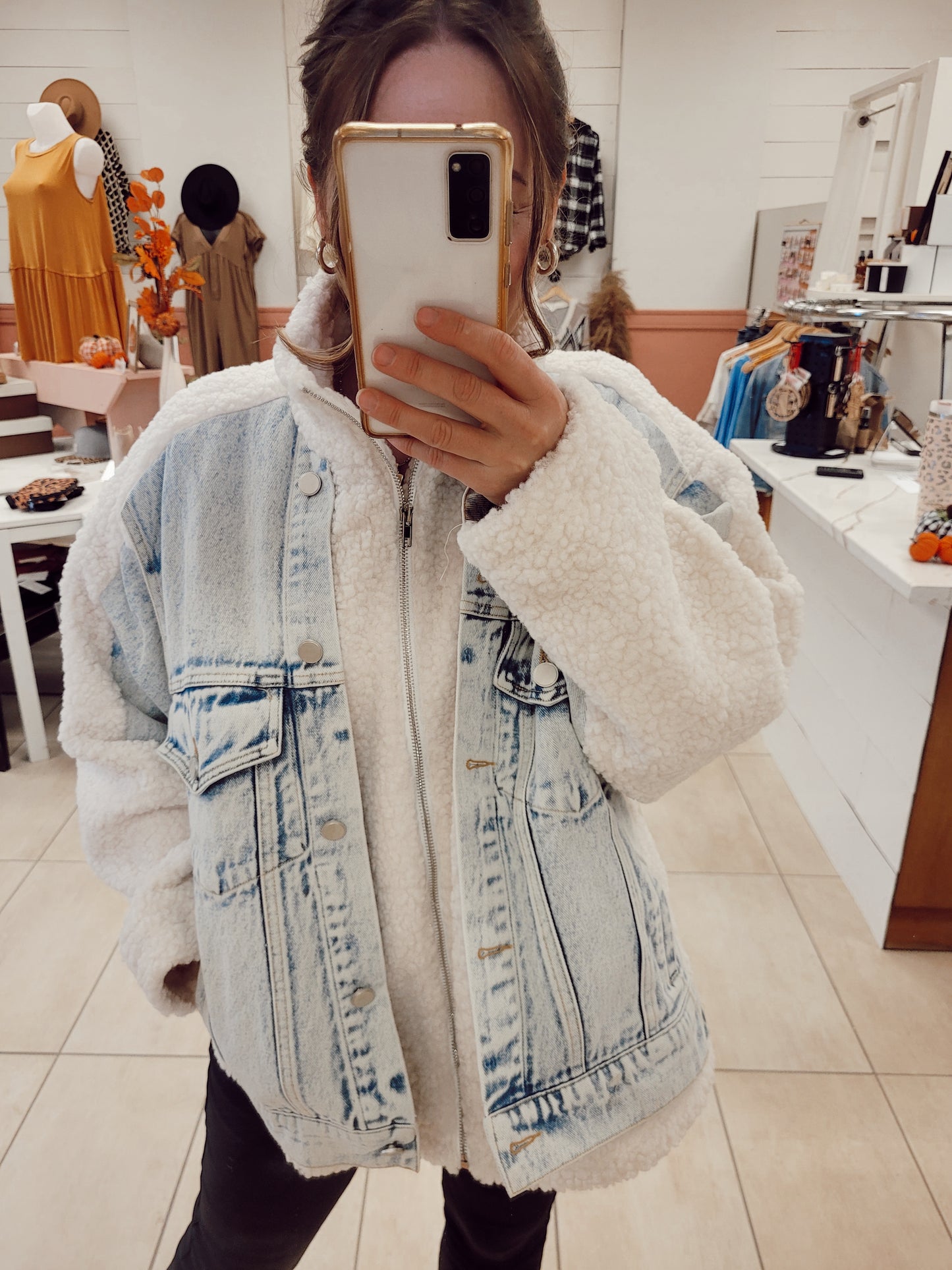 *NEW* Cooler Days Mixed Media Denim Jacket