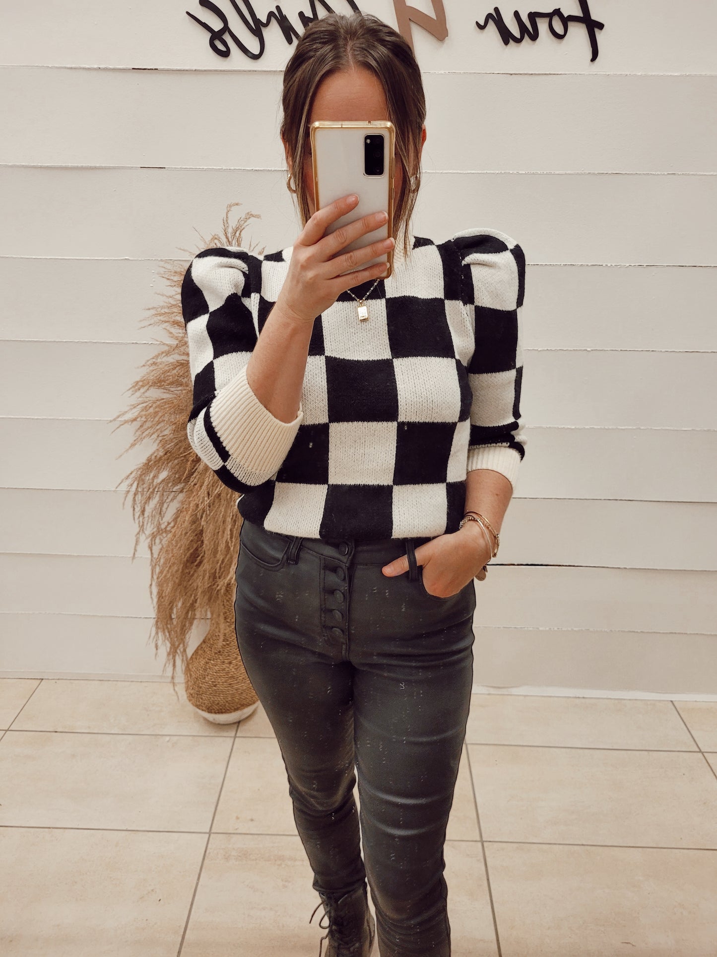 *NEW* Pick Me Checkered Sweater