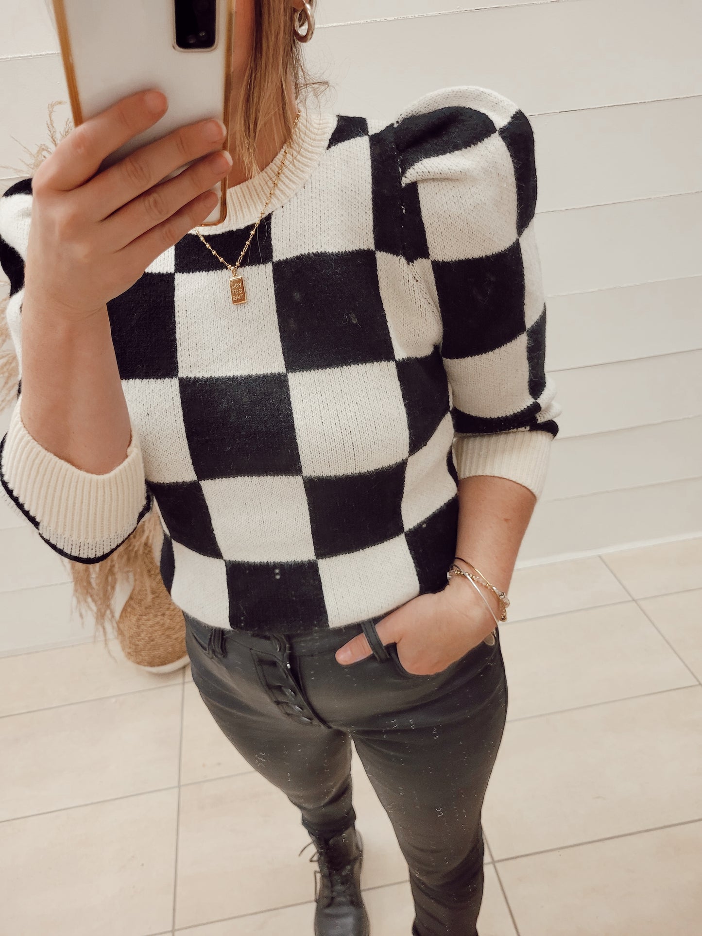 *NEW* Pick Me Checkered Sweater