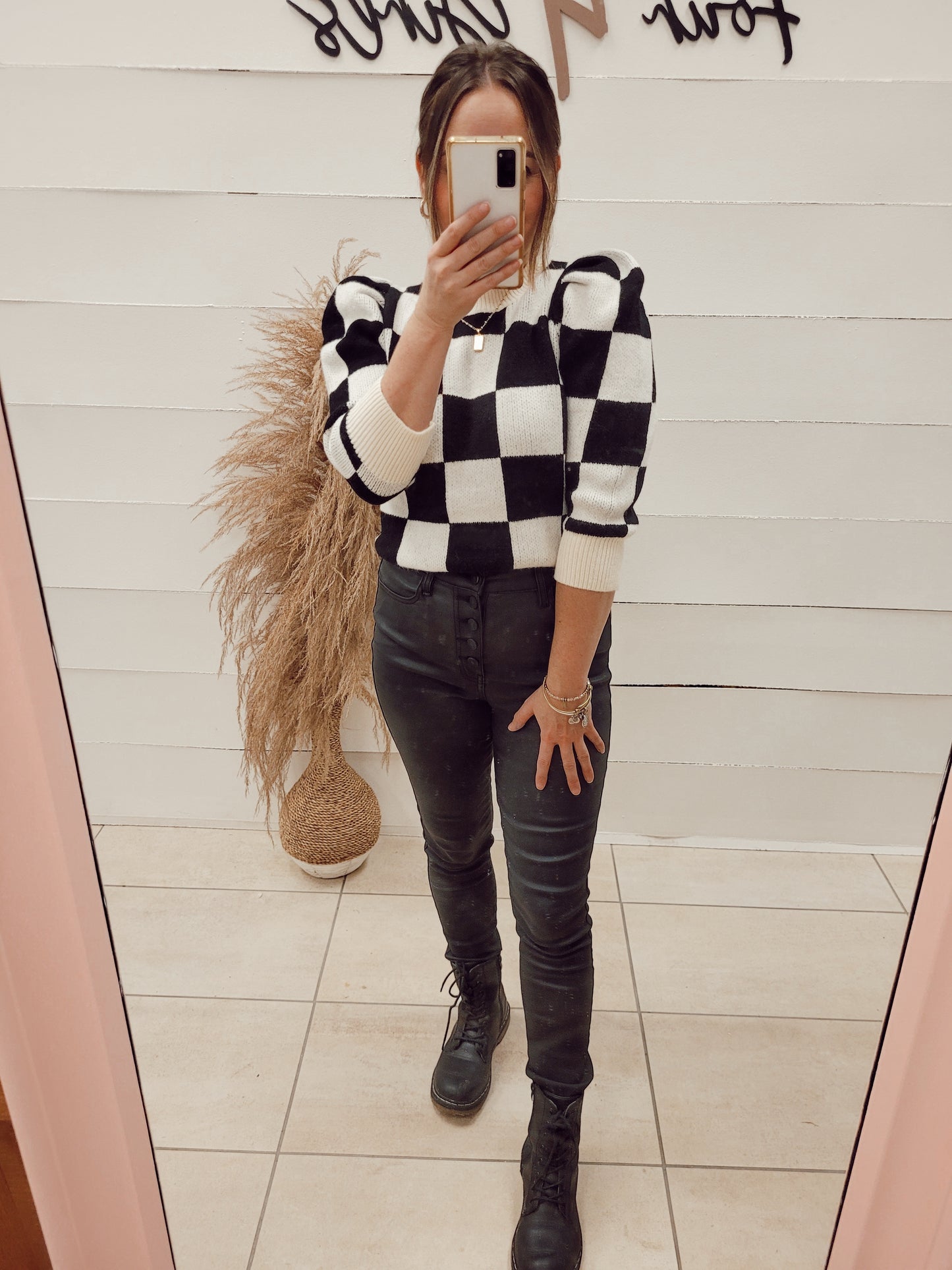 *NEW* Pick Me Checkered Sweater