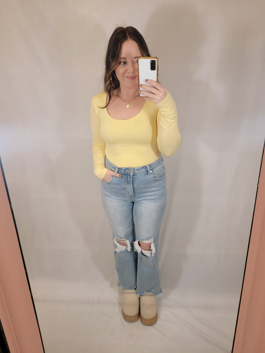 *SALE* Casual Escape Double Layered Shirt - Lemon Drop