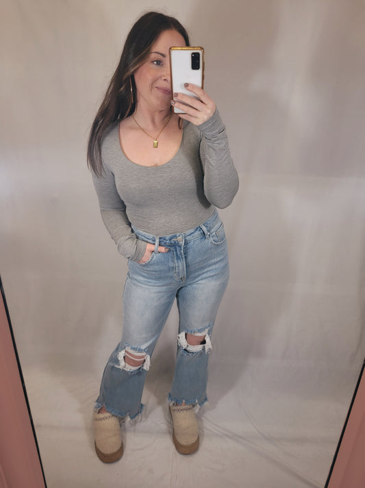 *NEW* Casual Escape Double Layered Shirt - Heather Grey