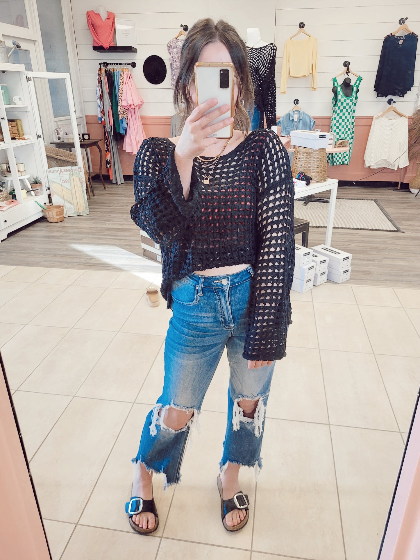 *NEW* Here's To You Crochet Pullover - Black