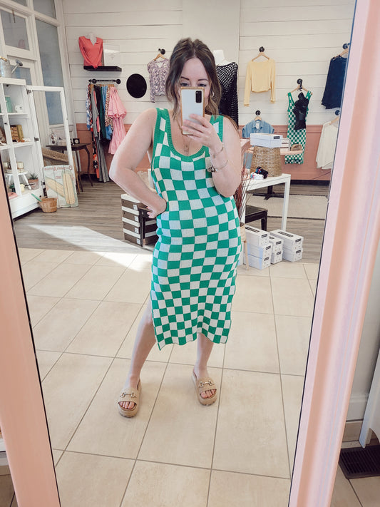 *NEW* All Checked Out Knit Dress