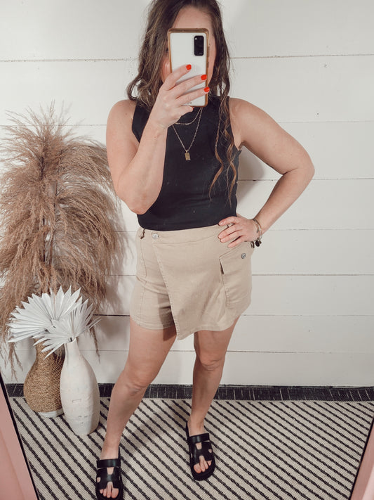 *SALE* One Fine Day Cargo Skort - Khaki