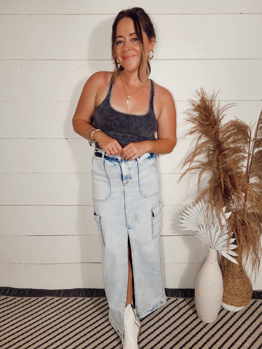 *SALE* Just Your Type Cargo Maxi Skirt