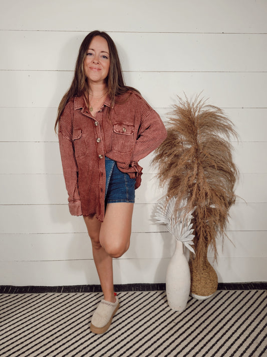 *NEW* Easy Going Waffle Shacket