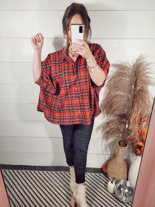 *NEW* Best Days Blouse - Red Plaid