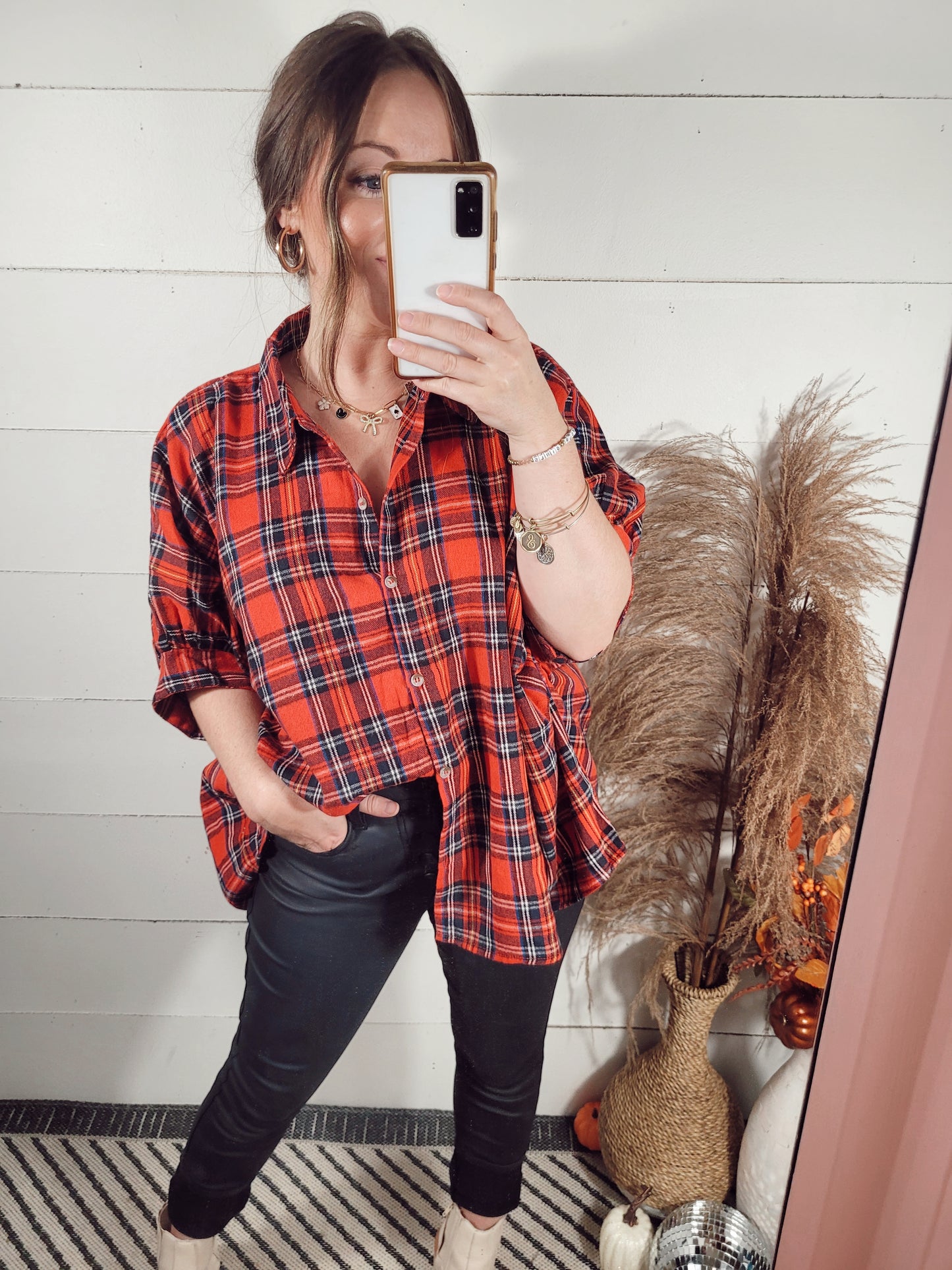 *NEW* Best Days Blouse - Red Plaid
