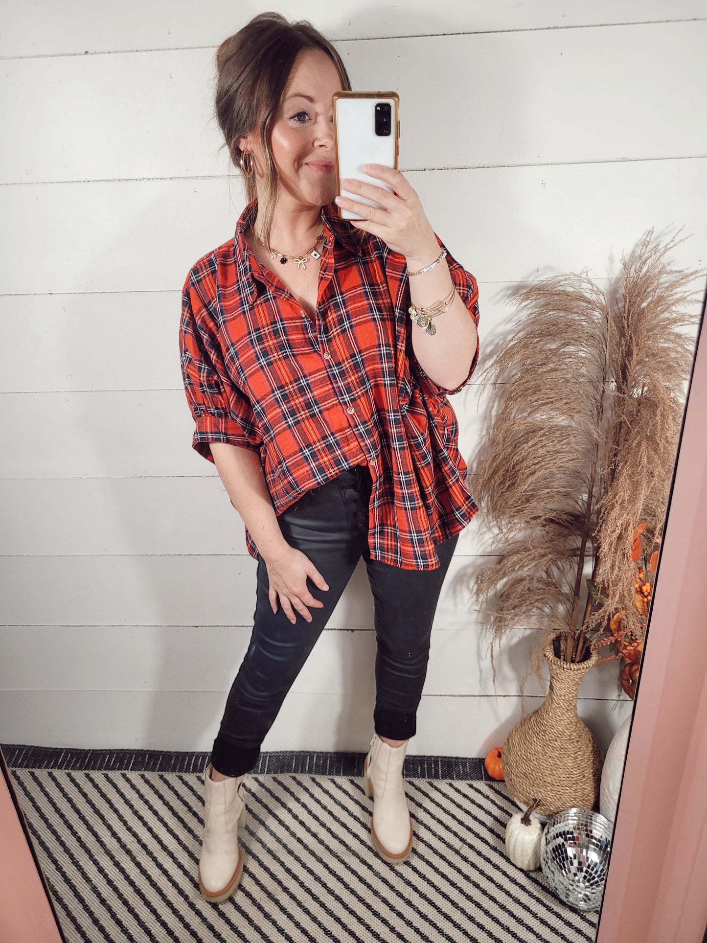 *NEW* Best Days Blouse - Red Plaid
