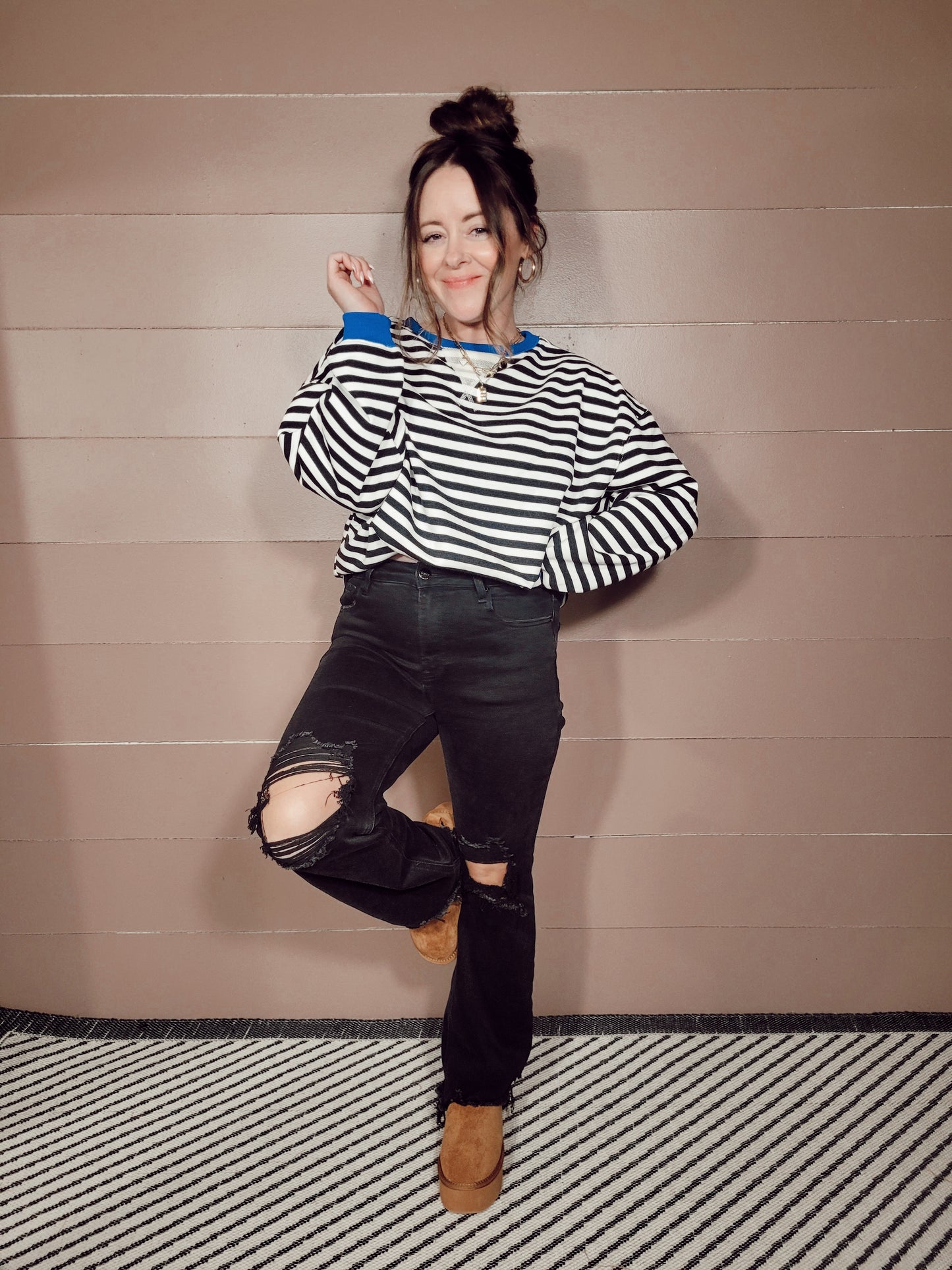 *NEW* Line It Up Sweater - Black & White