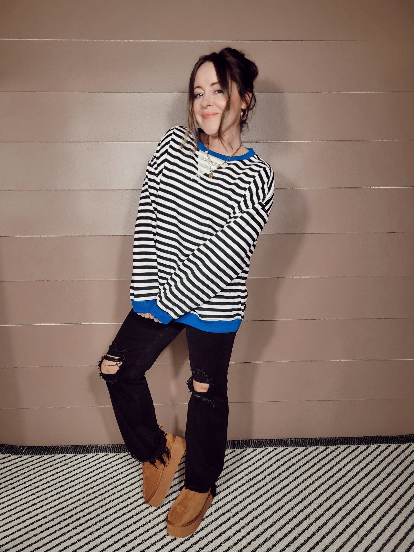 *NEW* Line It Up Sweater - Black & White