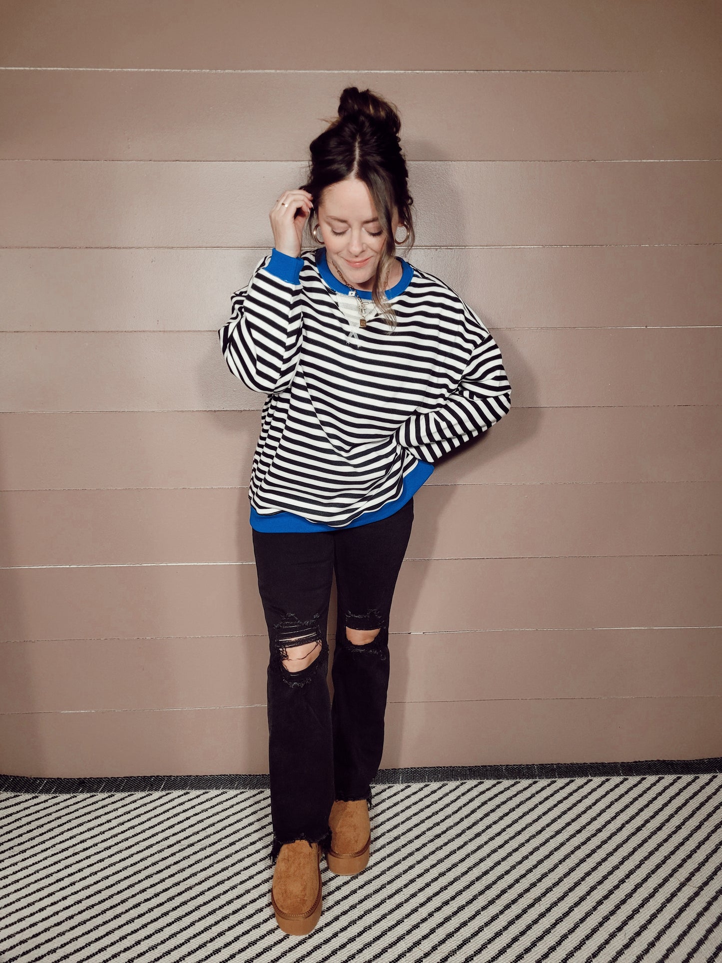 *NEW* Line It Up Sweater - Black & White