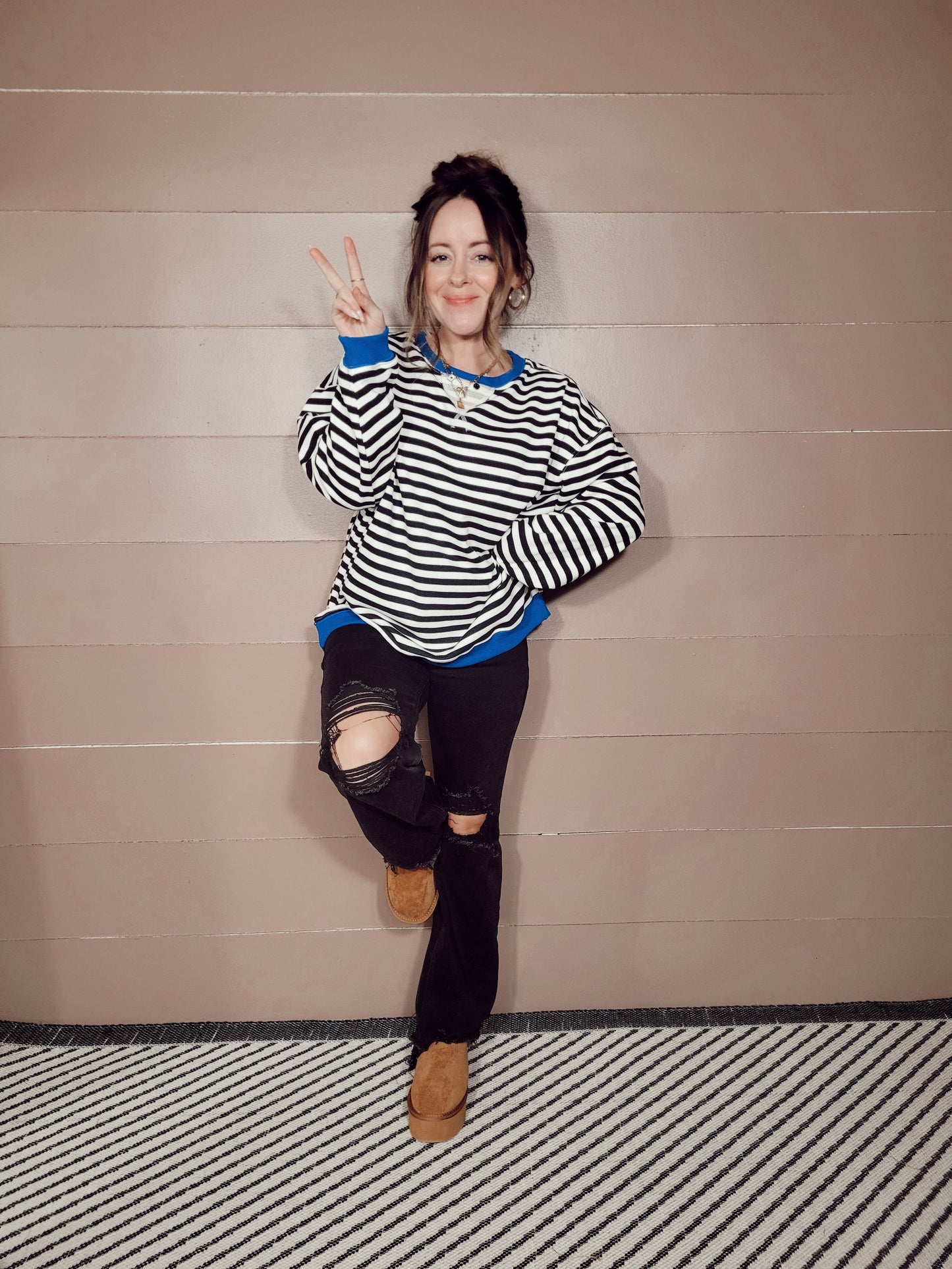 *NEW* Line It Up Sweater - Black & White