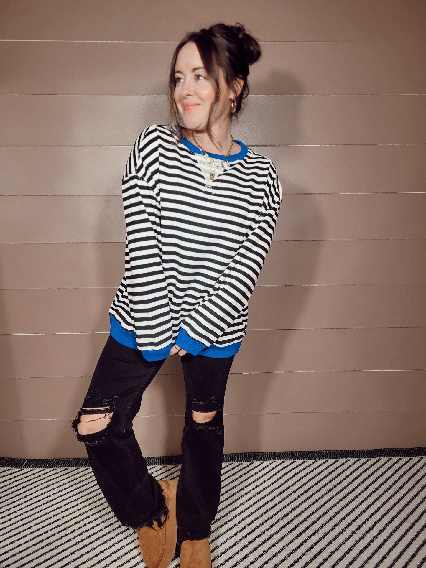 *NEW* Line It Up Sweater - Black & White