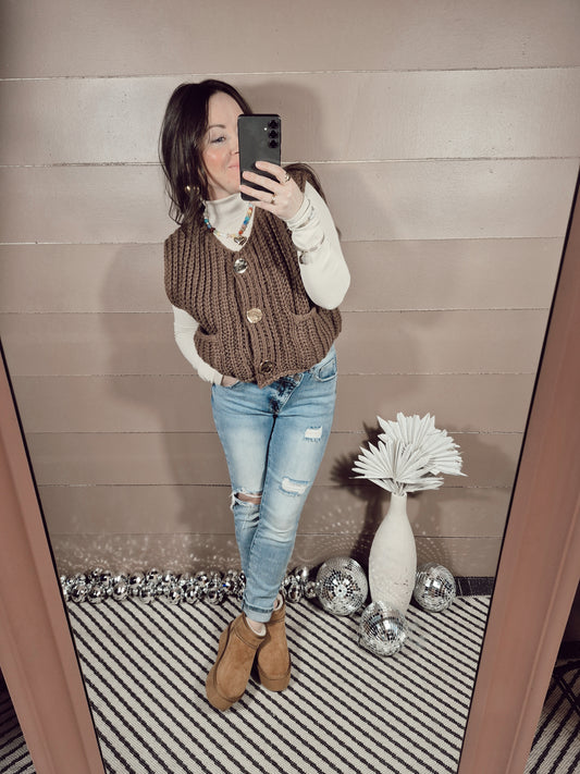 *NEW* Spark Of Love Sweater Vest - Brown