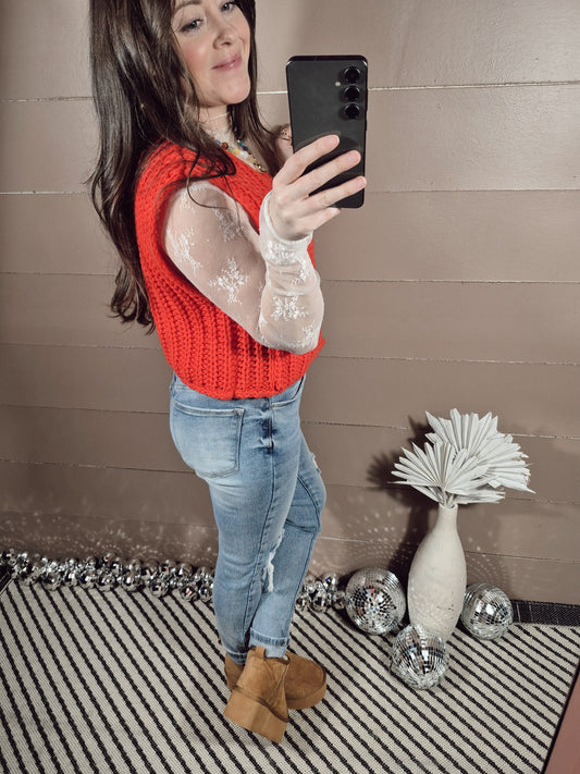 *SALE* Spark Of Love Sweater Vest - Red