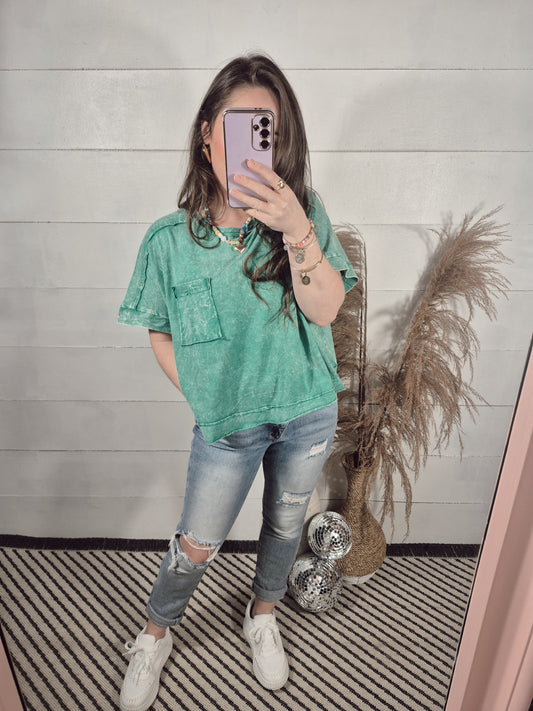 *NEW* New Girl Pocket Tee - Kelly Green
