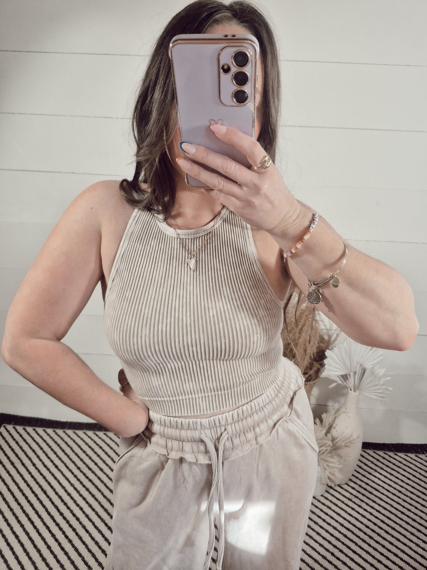 *NEW* Daisy Mineral Washed Crop Tank - Ash Mocha