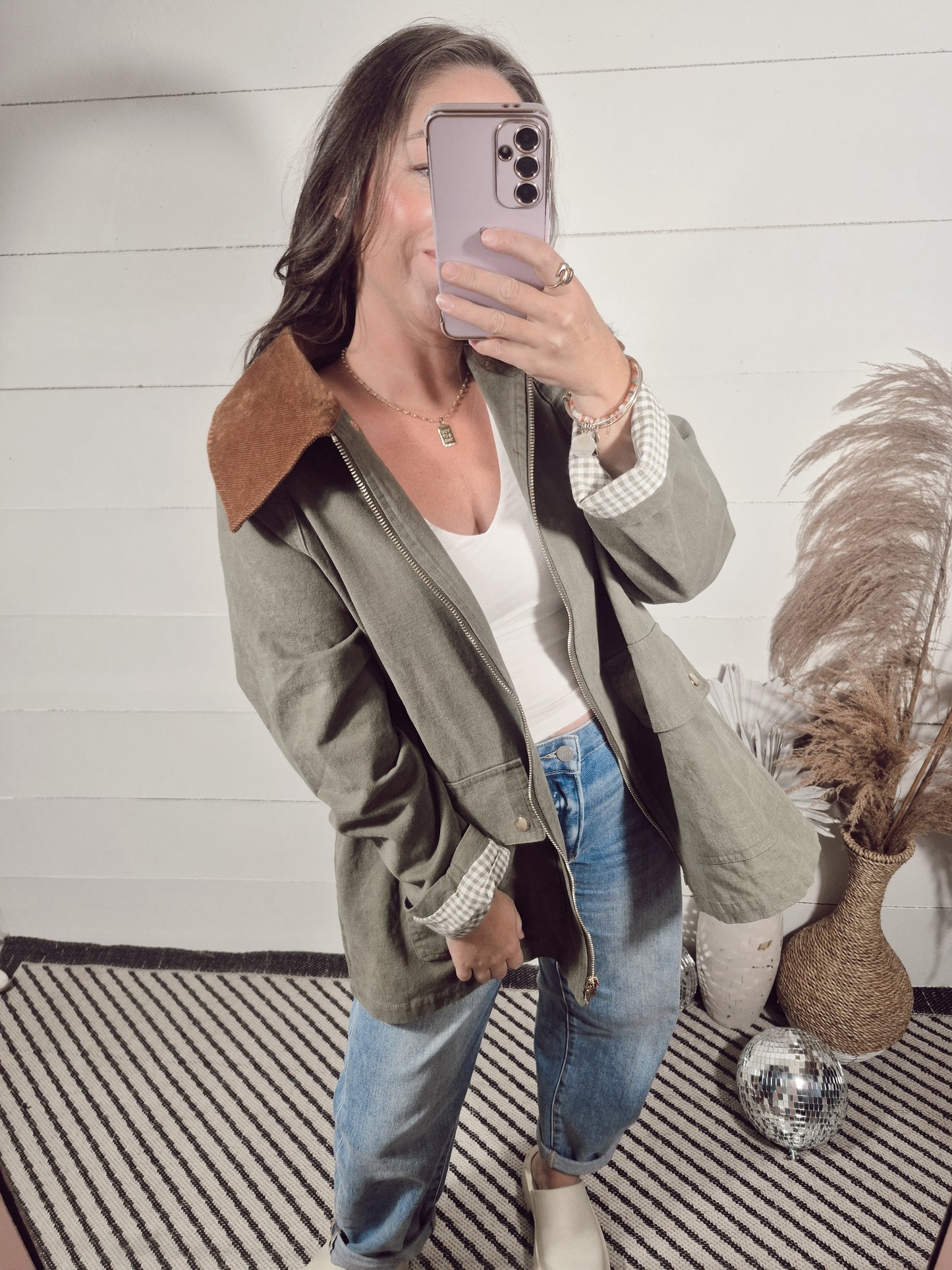 *NEW* Gingham Charm Barn Jacket