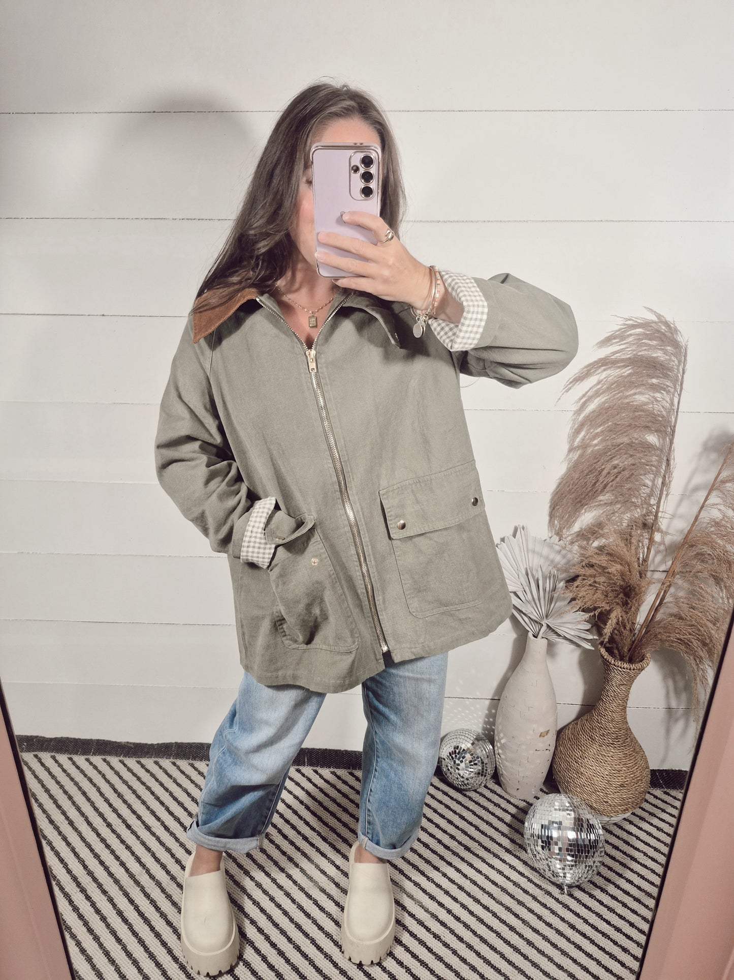 *NEW* Gingham Charm Barn Jacket