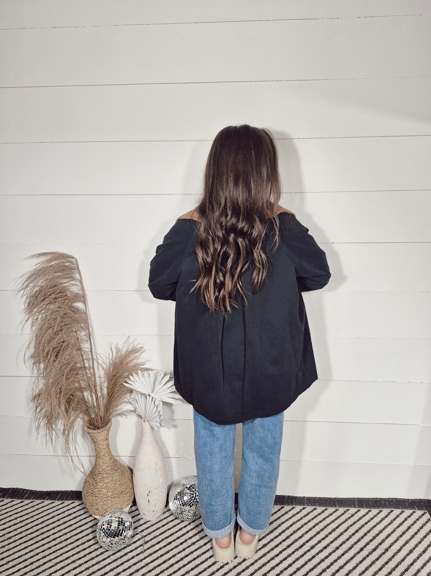 *NEW* Gingham Charm Barn Jacket- Midnight