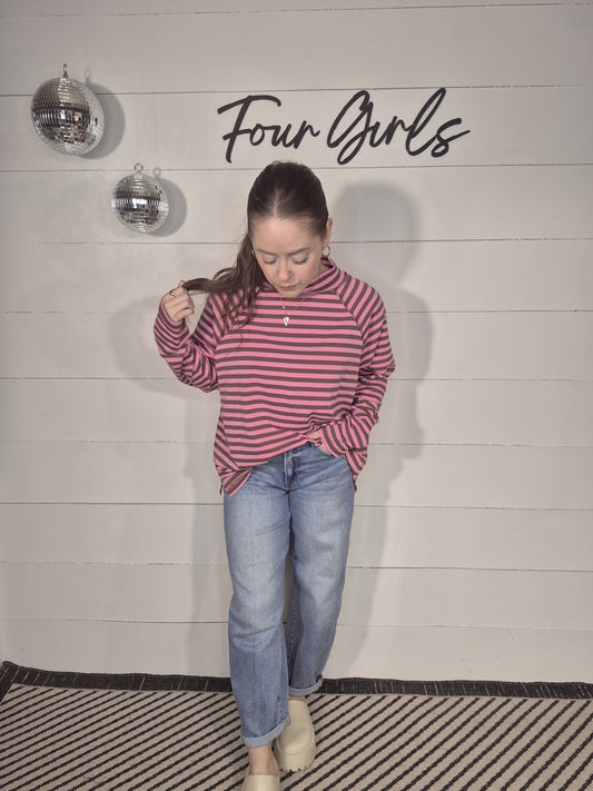 *NEW* Farrah Striped Mockneck