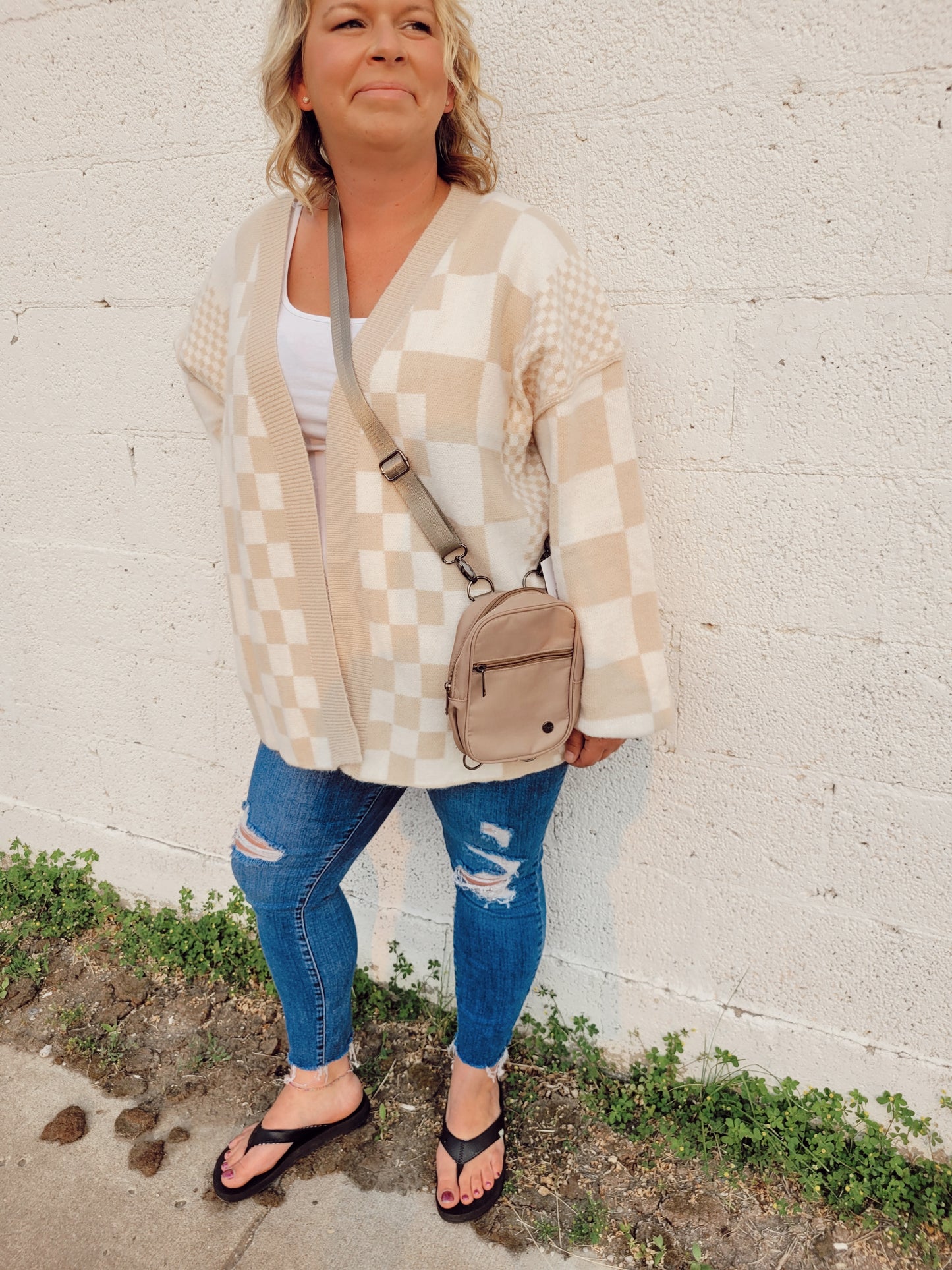 *NEW* Love You Latte Checkered Cardigan