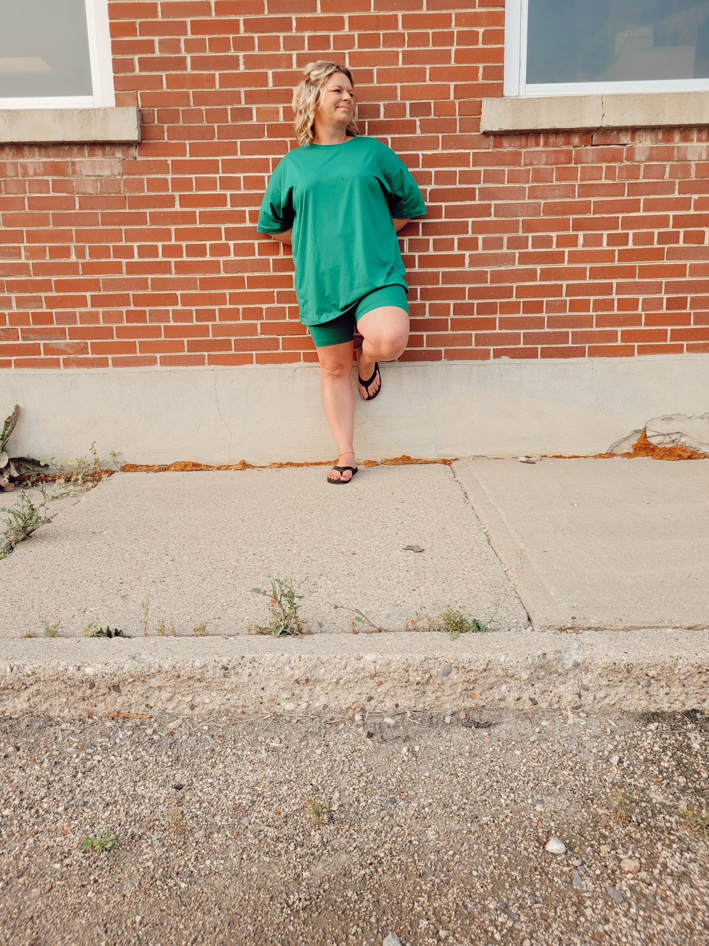 *FINAL SALE* Girl On The Go Biker Short Set - Kelly Green