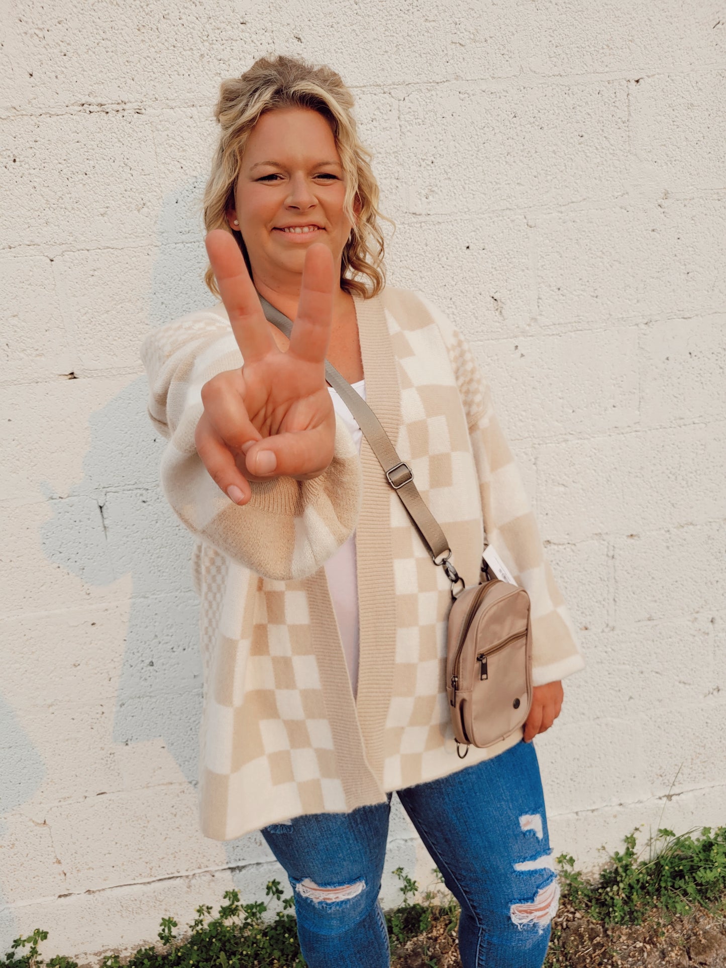 *NEW* Love You Latte Checkered Cardigan