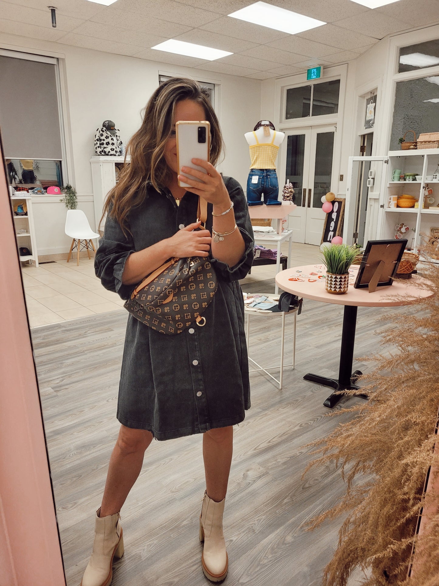 *NEW* Country Nights Denim Dress - Washed Black
