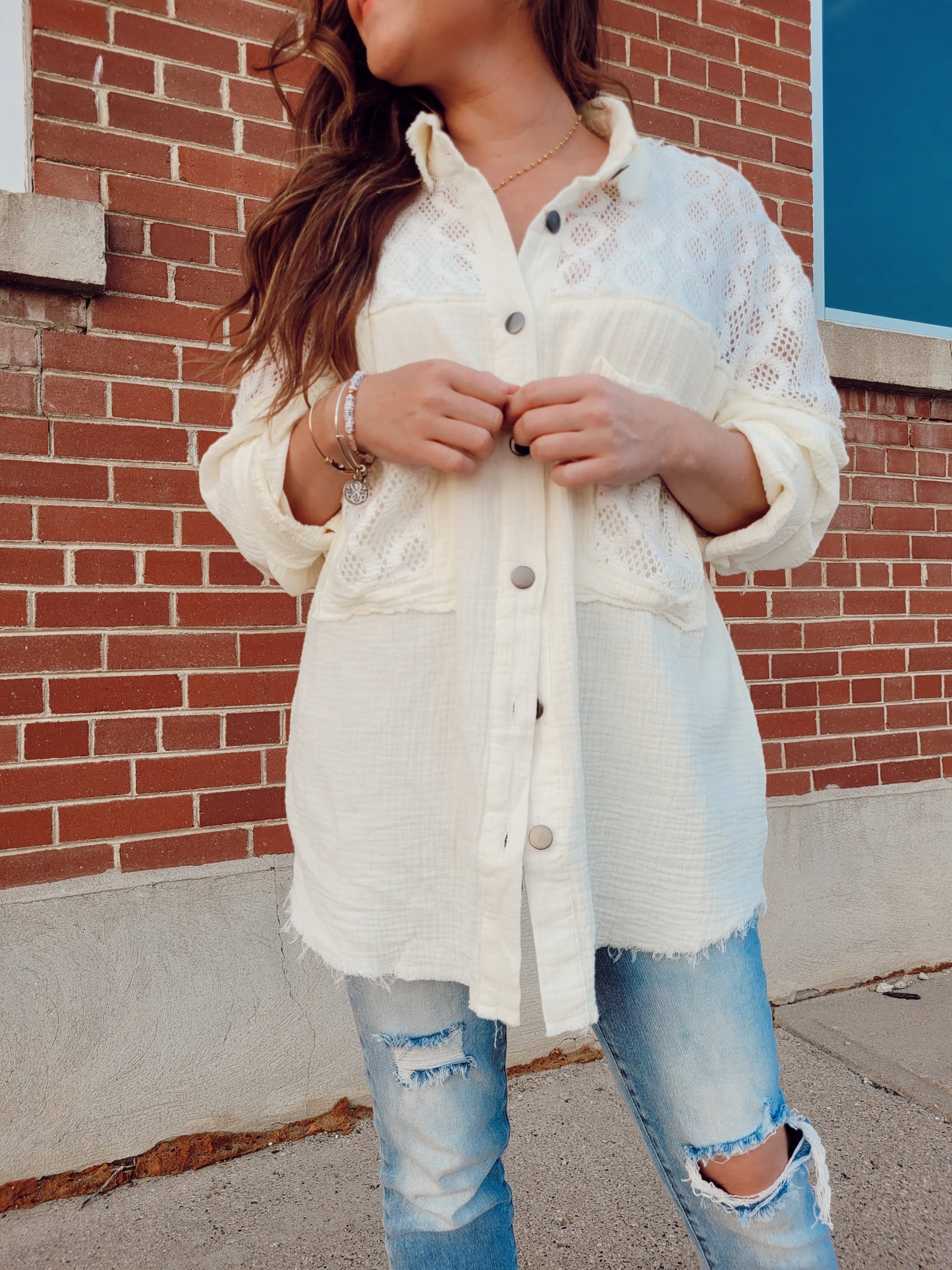 *NEW* Dream Come True Gauze Button Down