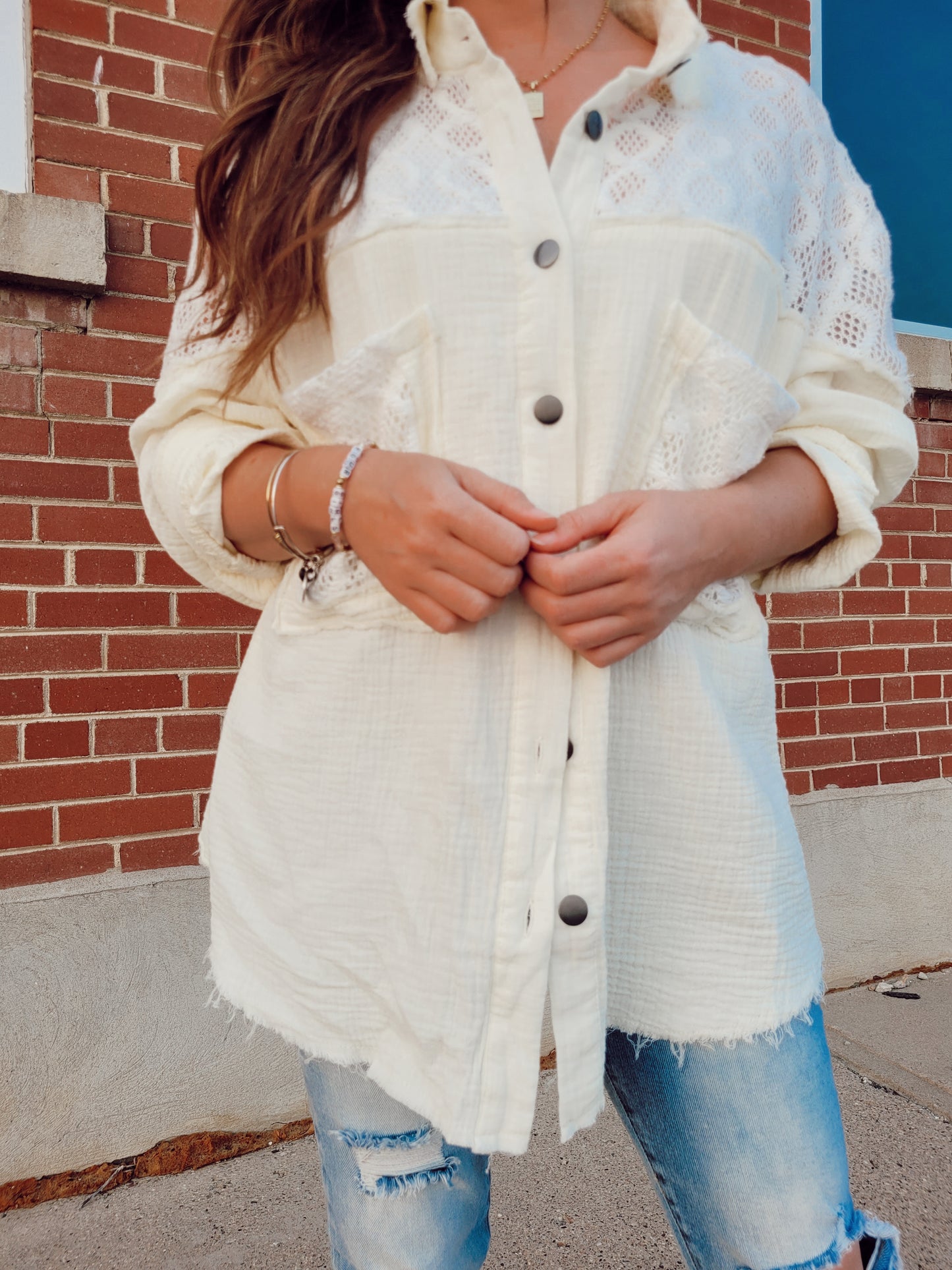 *NEW* Dream Come True Gauze Button Down