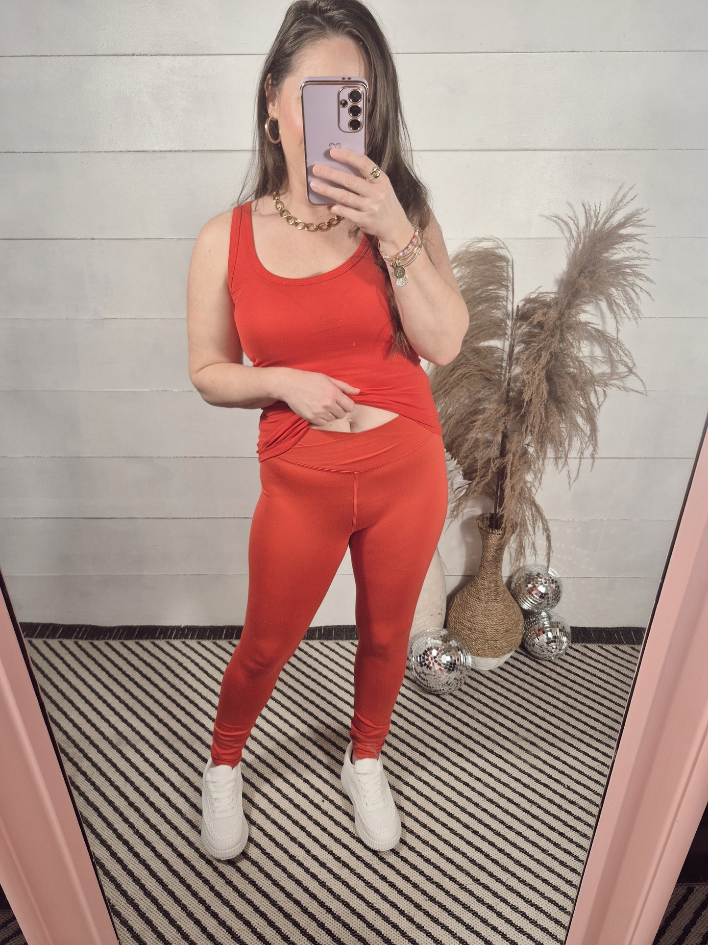 *NEW* Butter Crossover Leggings - Cherry Red