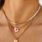 *NEW* Pink Heart Charm Layered Necklace
