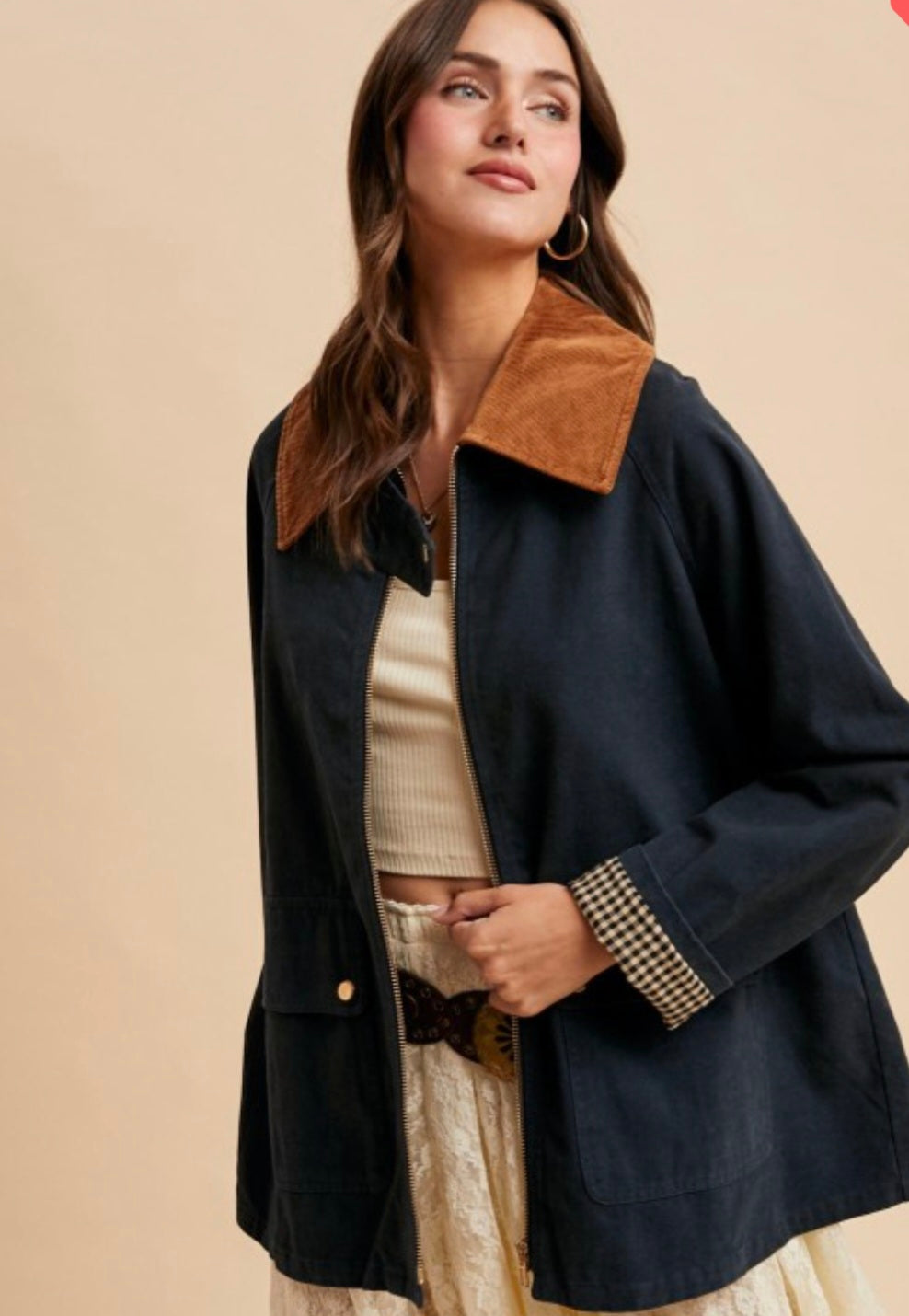 *PREORDER* Gingham Charm Barn Jacket - Midnight