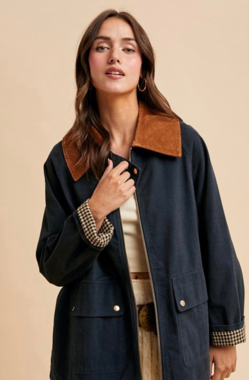 *PREORDER* Gingham Charm Barn Jacket - Midnight