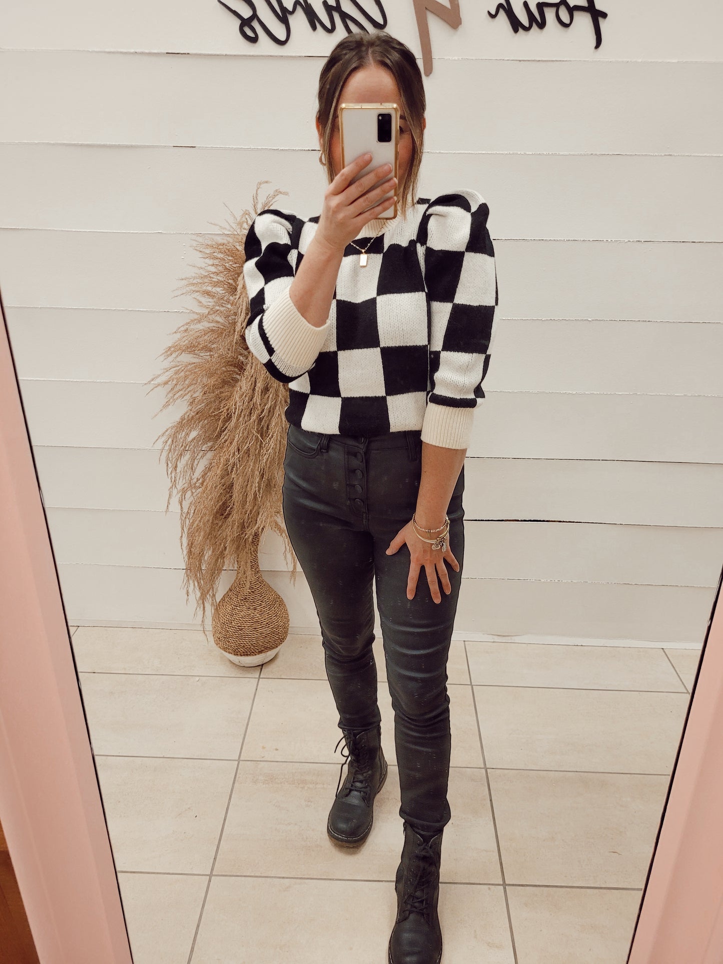 *FINAL SALE* Pick Me Checkered Sweater