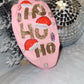 *NEW* Jeweled "Ho Ho Ho" Topknot Handmade Headband - Pink