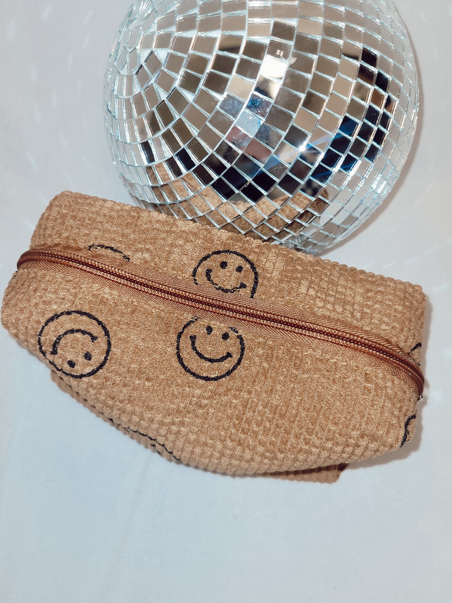 *NEW* Smiley Face Corduroy Cosmetic Pouch