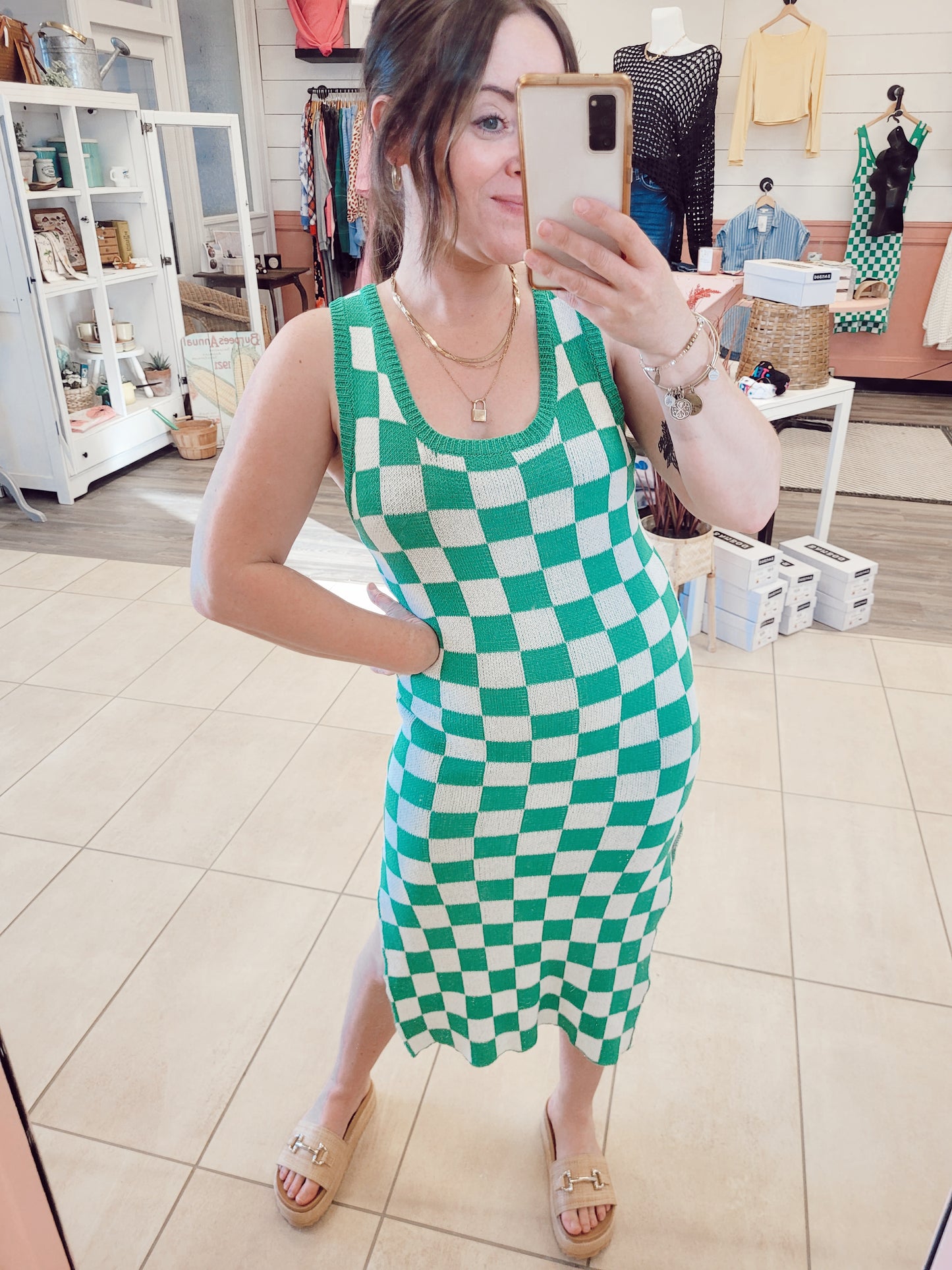 *NEW* All Checked Out Knit Dress