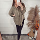 *NEW* Easy Going Waffle Shacket - Olive