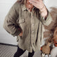 *NEW* Easy Going Waffle Shacket - Olive